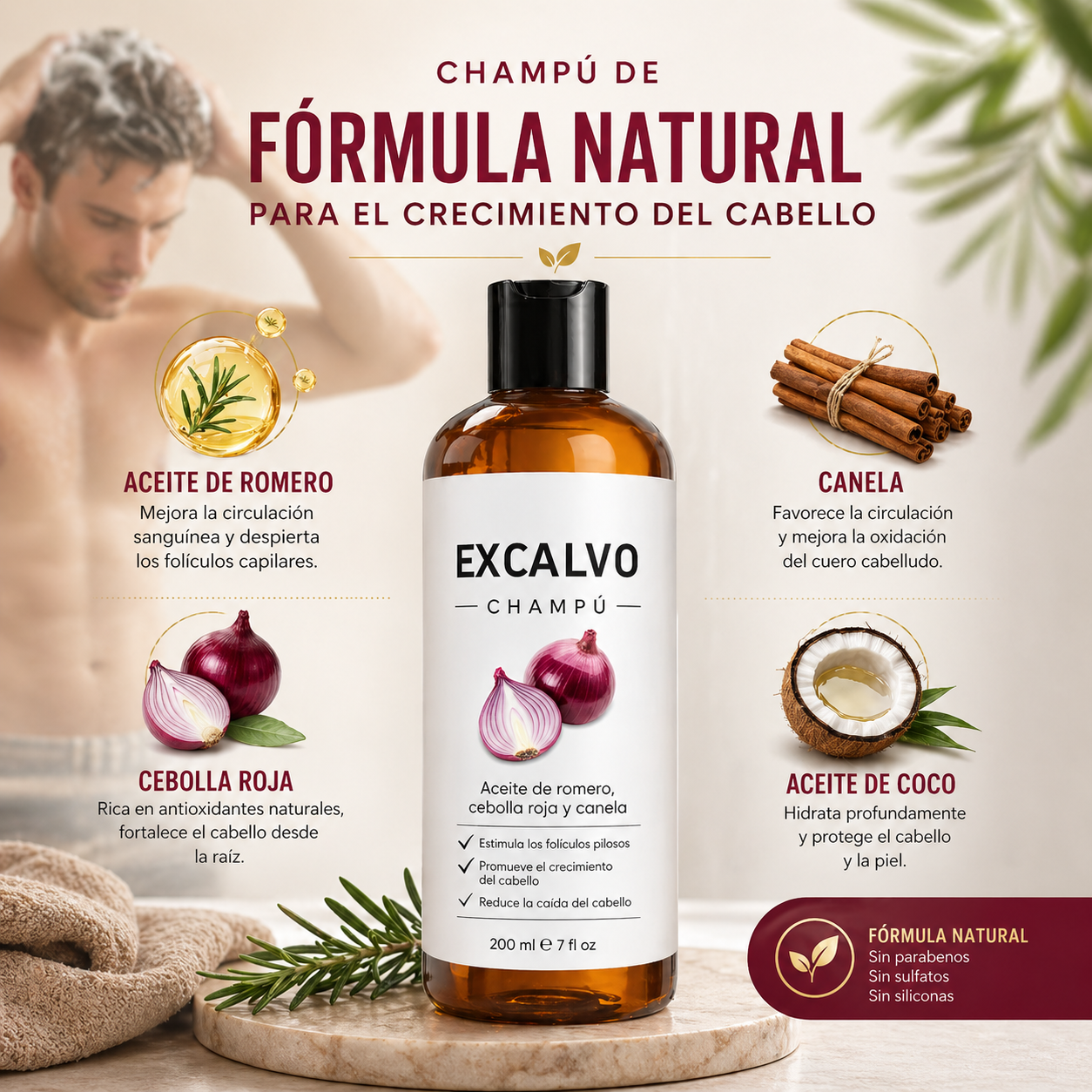 Shampoo Excalvo: Recupera la Fuerza y Volumen de tu Cabello 🌱