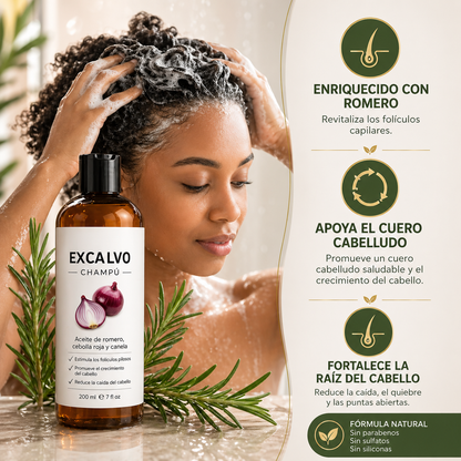 Shampoo Excalvo: Recupera la Fuerza y Volumen de tu Cabello 🌱