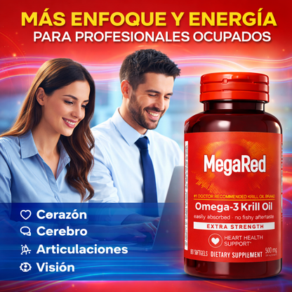 MegaRed Omega-3 + Aceite de Krill | Recupera tu salud Cardiovascular y Articular