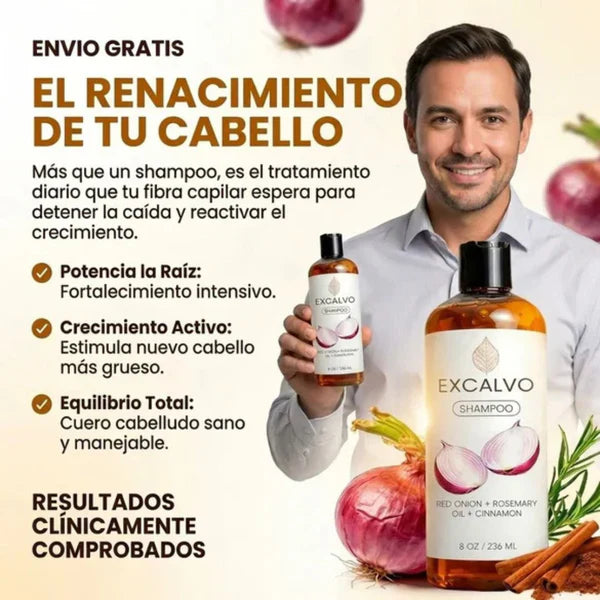 Shampoo Excalvo: Recupera la Fuerza y Volumen de tu Cabello 🌱