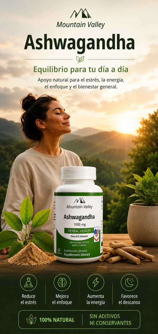 Ashwagandha 1000MG, vuelve a descansar bien y comienza a combatir el estrés