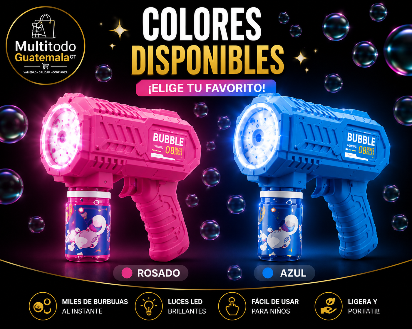 PISTOLA DE BURBUJAS BUBLE GUM