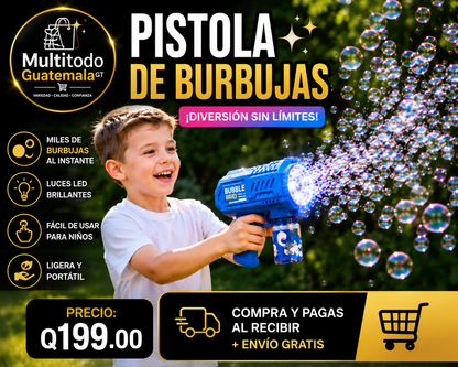 PISTOLA DE BURBUJAS BUBLE GUM