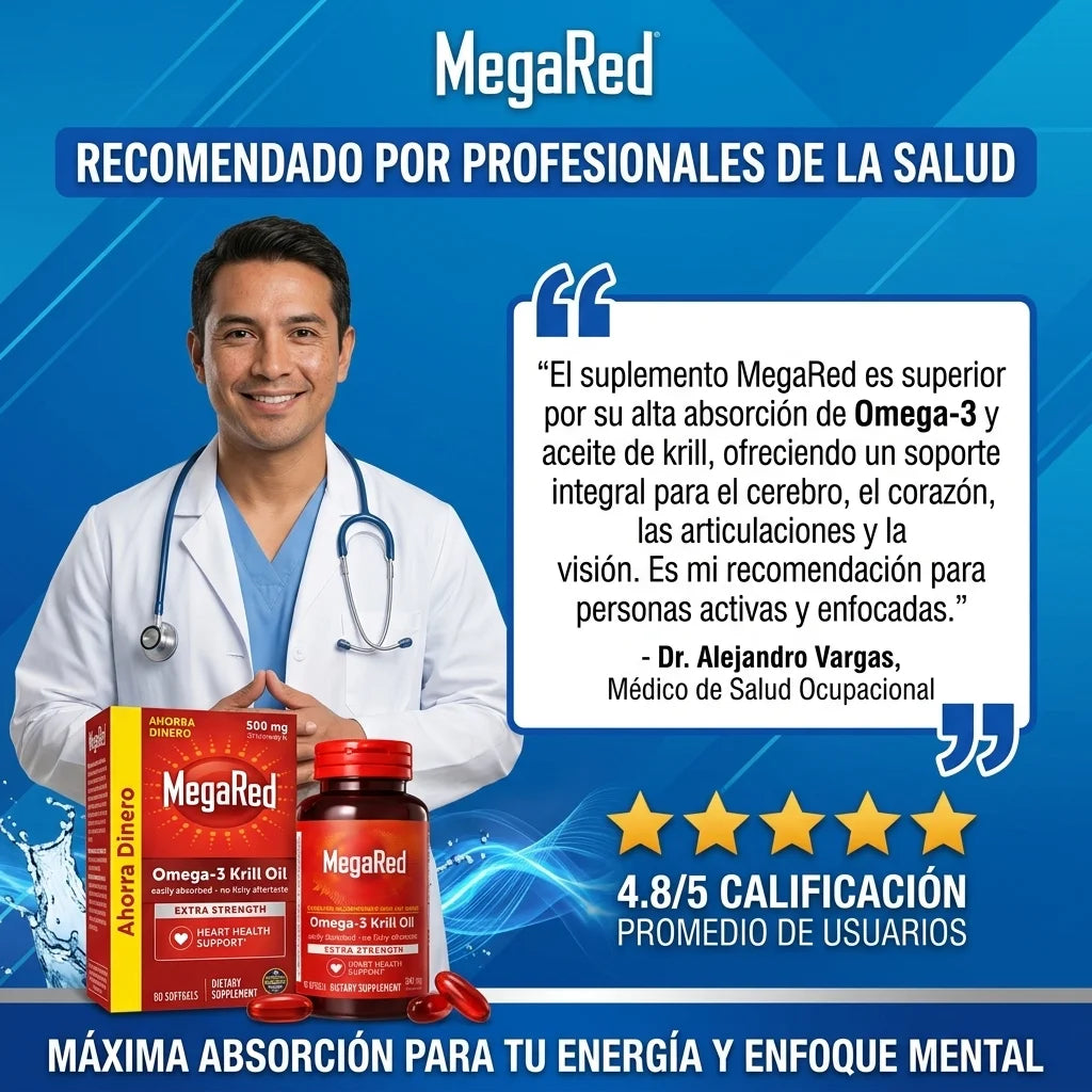 MegaRed Omega-3 + Aceite de Krill | Recupera tu salud Cardiovascular y Articular
